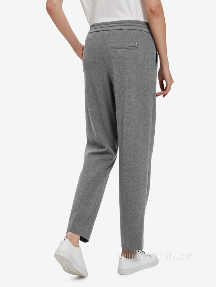 Tommy 22新款春季女装百搭金属LOGO标抽绳腰宽松休闲卫裤33013