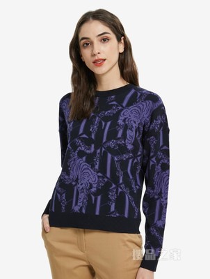 Tommy【新春系列】22新款虎年女装红老虎刺绣圆领毛衣针织衫33093
