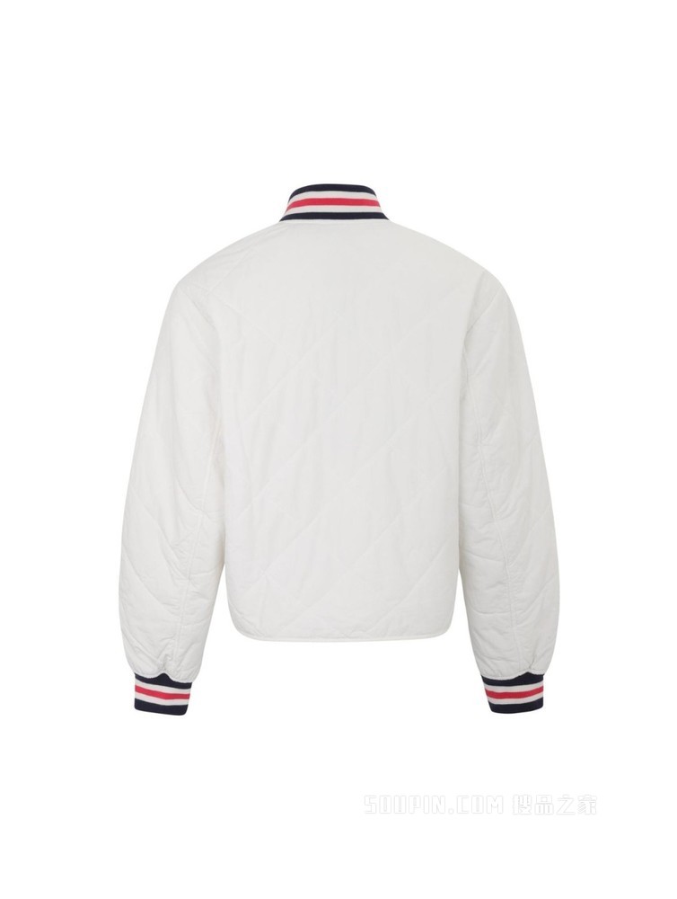 Tommy 22新款春季女装菱格纹刺绣LOGO短款铺棉棒球服外套11844