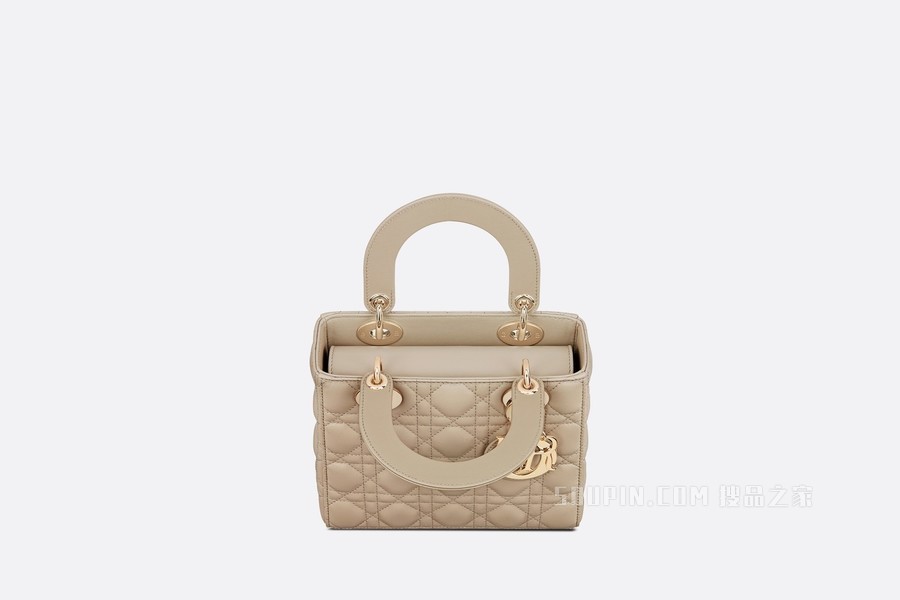 DIOR/迪奥】小号Lady Dior My ABCDior 手袋自然色羊皮革藤格纹