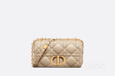 中号 Dior Caro 手袋 自然色牛皮革超大藤格纹