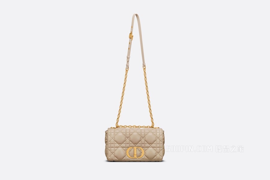 中号 Dior Caro 手袋 自然色牛皮革超大藤格纹