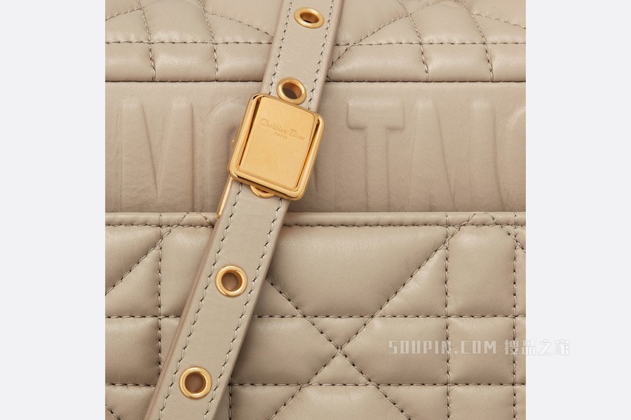 中号 Dior Caro 手袋 自然色牛皮革超大藤格纹