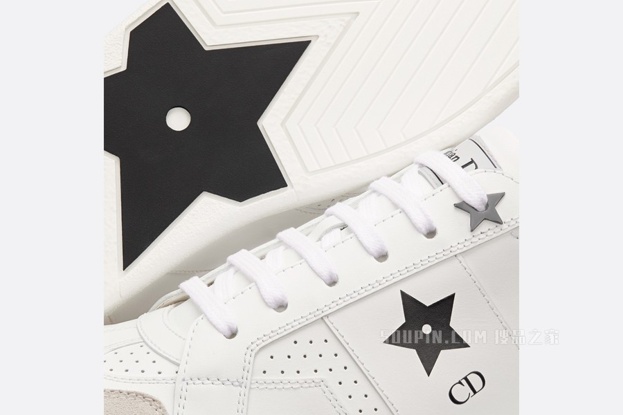 Dior Star 运动鞋 白色牛皮革和绒面革