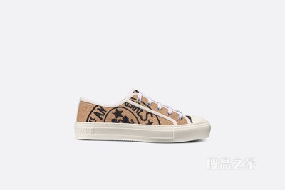 Walk'n'Dior 运动鞋 米色黄麻帆布刺绣 Dior Union 图案