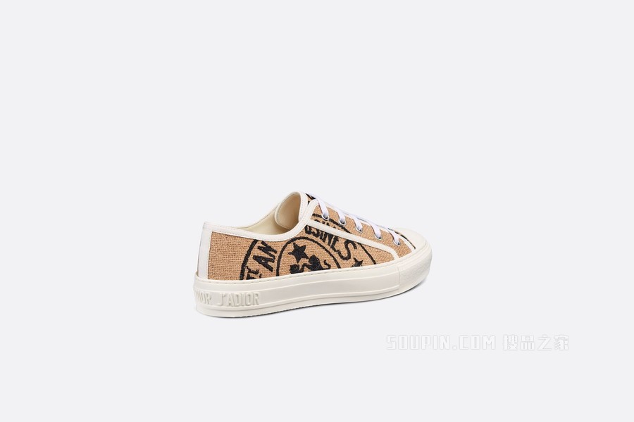 Walk'n'Dior 运动鞋 米色黄麻帆布刺绣 Dior Union 图案