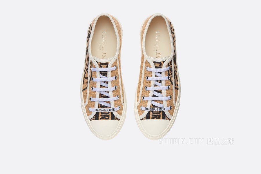 Walk'n'Dior 运动鞋 米色黄麻帆布刺绣 Dior Union 图案