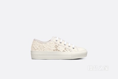 Walk'n'Dior 运动鞋 白色棉质刺绣 Macramé 图案