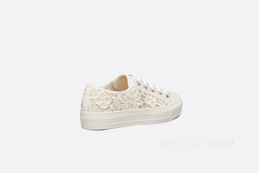 Walk'n'Dior 运动鞋 白色棉质刺绣 Macramé 图案