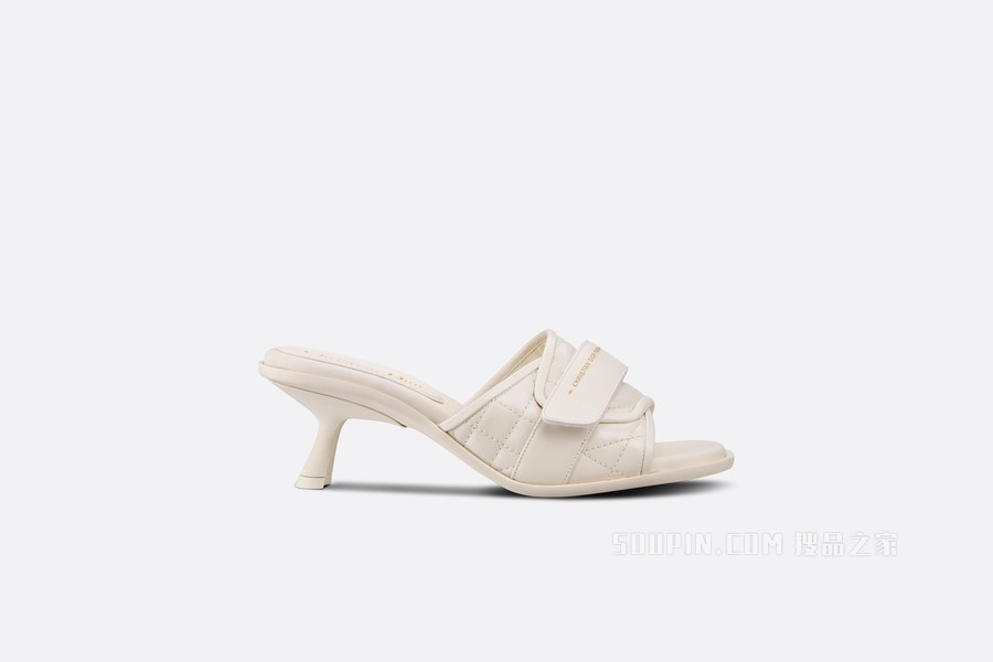 Dio(r)evolution 带跟凉拖 白色绗缝牛皮革藤格纹