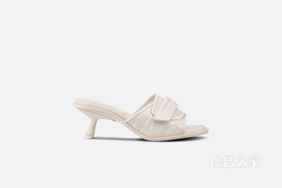 Dio(r)evolution 带跟凉拖 白色绗缝牛皮革藤格纹