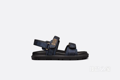DiorAct 凉鞋 蓝色和黑色科技面料 Mizza 图案