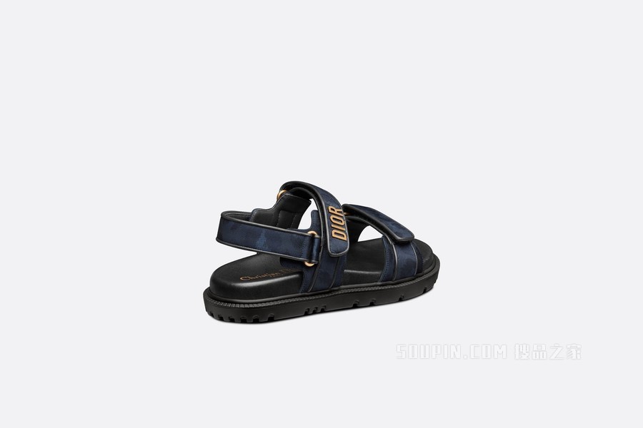 DiorAct 凉鞋 蓝色和黑色科技面料 Mizza 图案