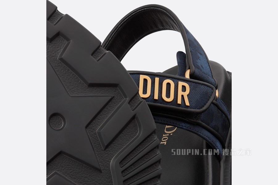 DiorAct 凉鞋 蓝色和黑色科技面料 Mizza 图案