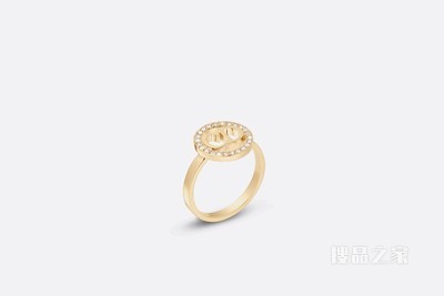 Clair D Lune 戒指 金色饰面金属和银色调仿水晶装饰