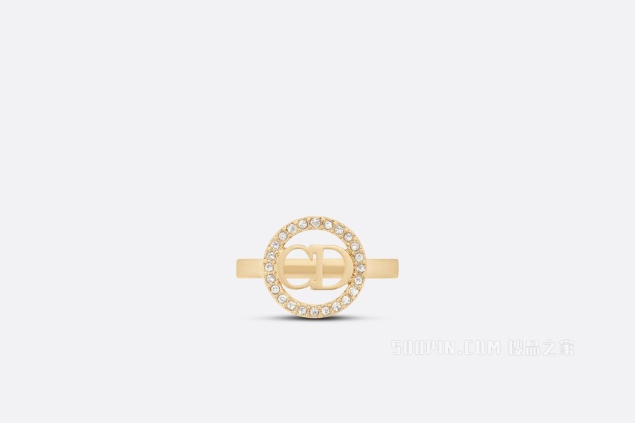 Clair D Lune 戒指 金色饰面金属和银色调仿水晶装饰