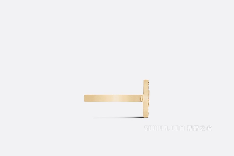 Clair D Lune 戒指 金色饰面金属和银色调仿水晶装饰