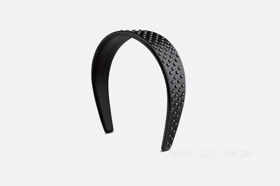 Dior Band 发带 黑色牛皮革和金属覆层金属