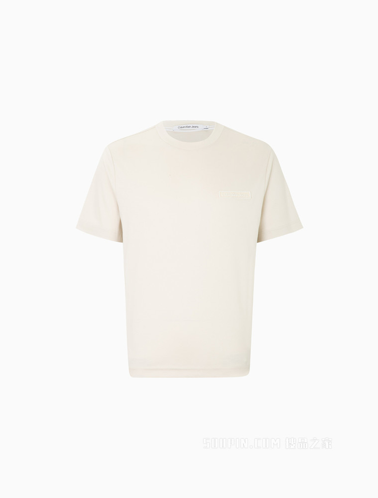【预估到手价602】Calvin Klein 22春夏男休闲圆领棉质立体LOGO贴片短袖T恤J320581