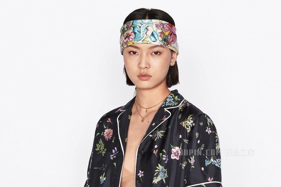 Dior 印花方巾 多色桑蚕丝斜纹面料 D-Constellation 印花