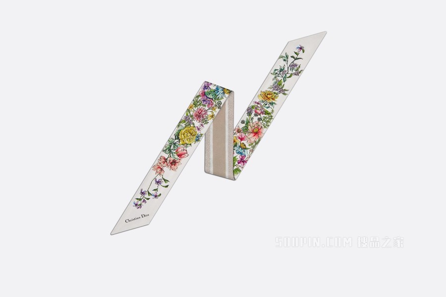 Mitzah 丝巾 多色桑蚕丝斜纹面料 D-Floral 印花