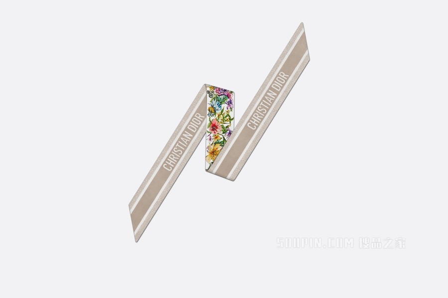 Mitzah 丝巾 多色桑蚕丝斜纹面料 D-Floral 印花