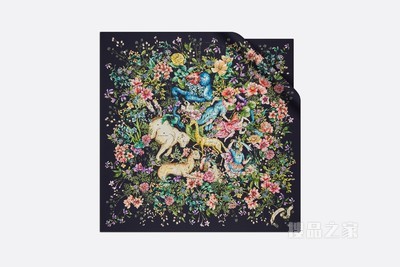 Dior 印花方巾 多色桑蚕丝斜纹面料 D-Constellation 印花