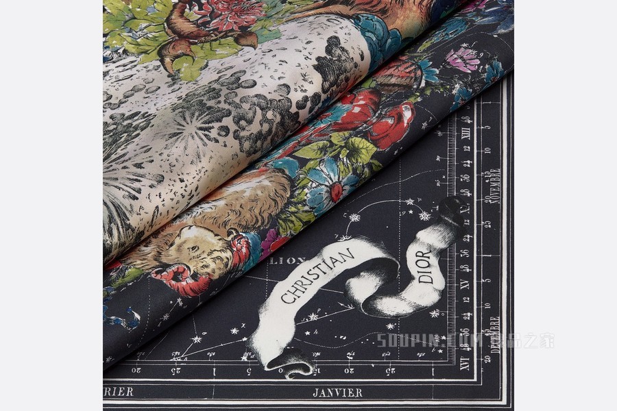 Dior 印花方巾 多色桑蚕丝斜纹面料 Dior Zodiac 印花