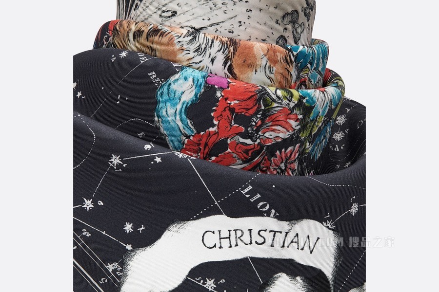 Dior 印花方巾 多色桑蚕丝斜纹面料 Dior Zodiac 印花