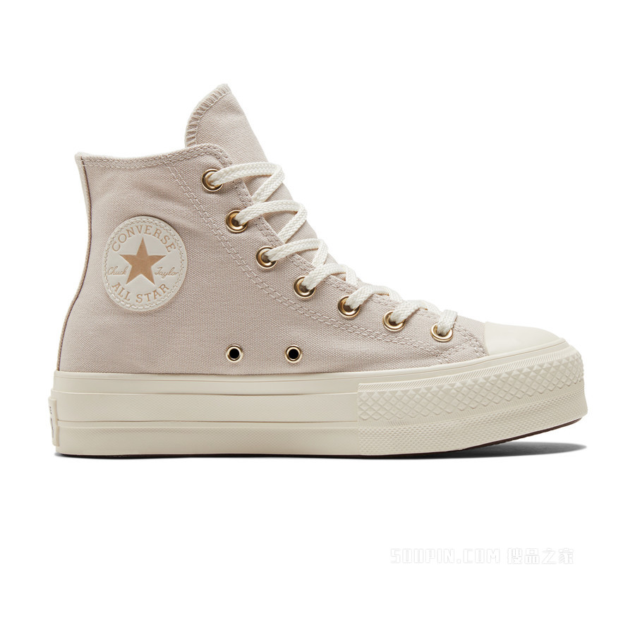 【女子】All Star Lift时尚厚底帆布鞋 女款 棕色的