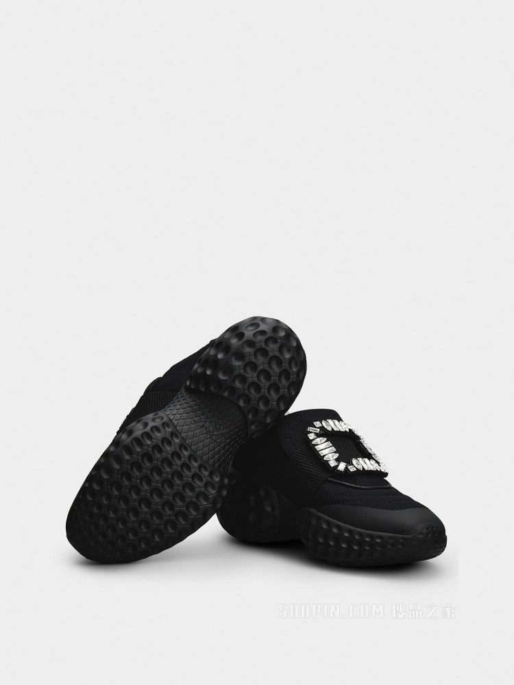 Viv' Run Moonlight 钻扣织物运动鞋 黑色