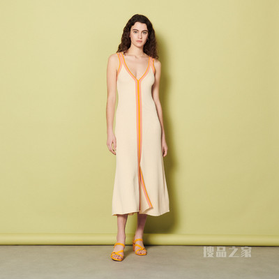 IANA 拼色修身针织连衣裙连衣裙