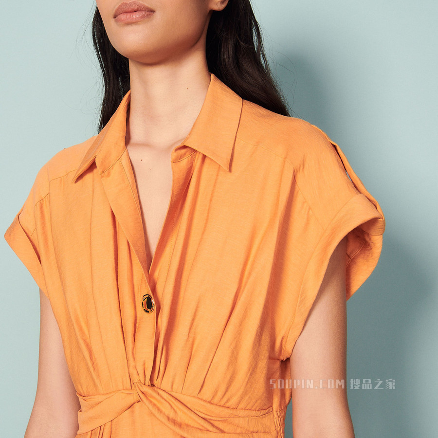 IGRID 无袖收褶连衣裙连衣裙