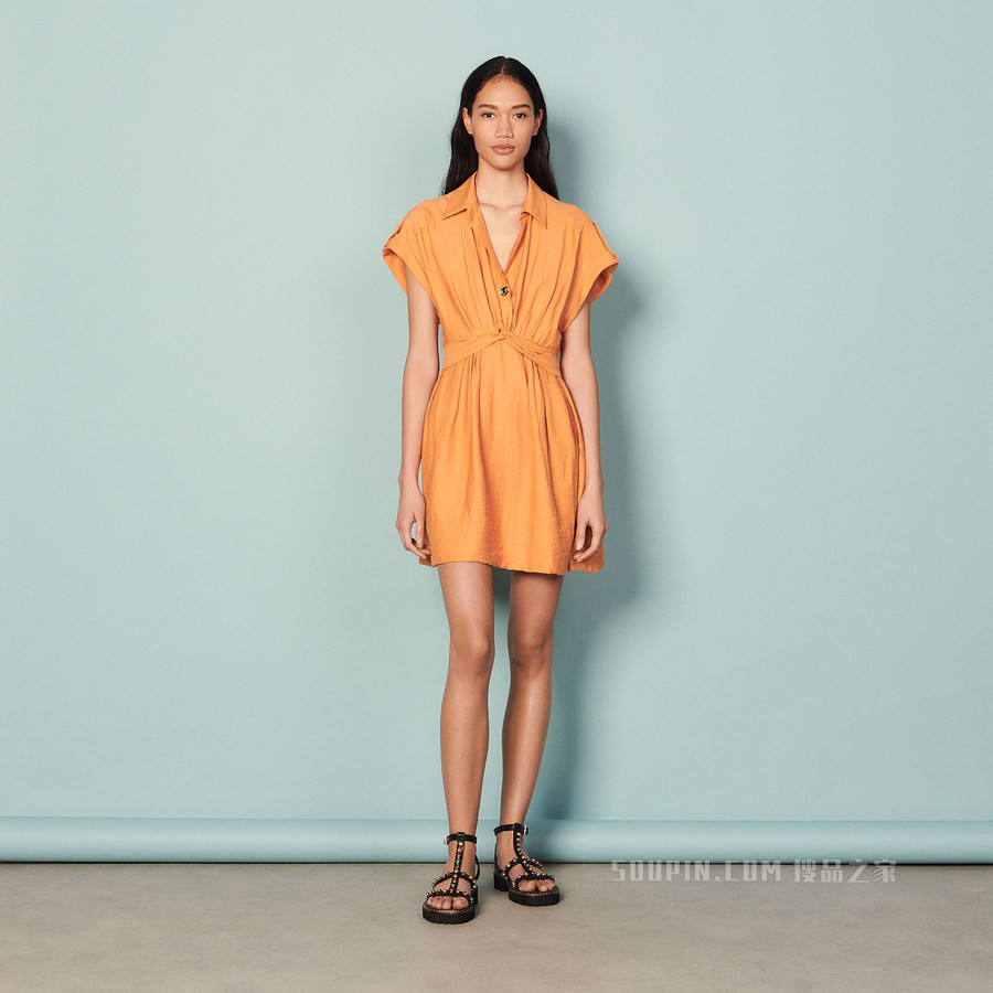 IGRID 无袖收褶连衣裙连衣裙