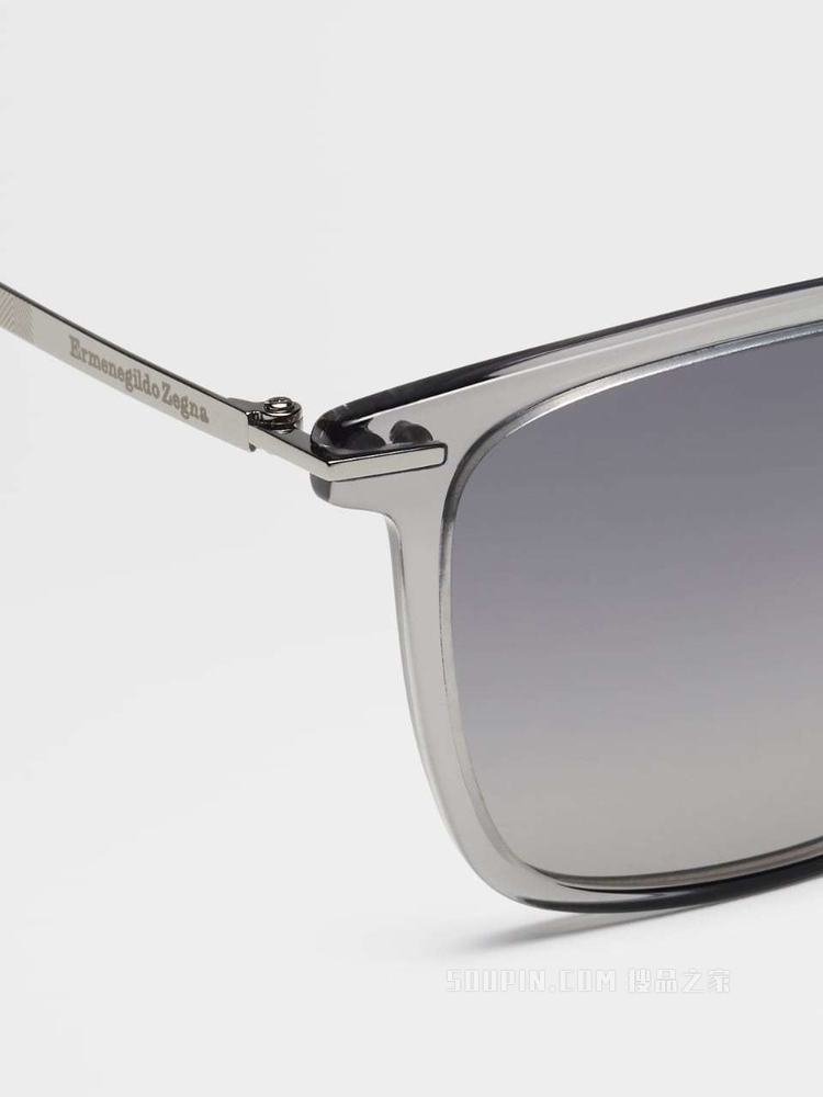 Leggerissimo 透明灰色醋酸纤维太阳镜