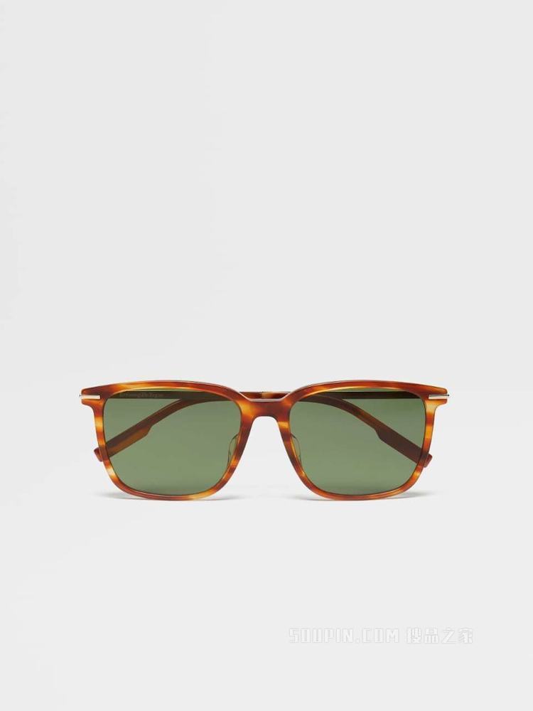 Leggerissimo 干邑色条纹配哈瓦那色醋酸纤维太阳镜