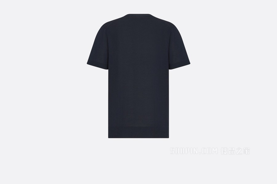 DIOR AND JACK KEROUAC 短袖针织衫 蓝色棉质平纹针织面料