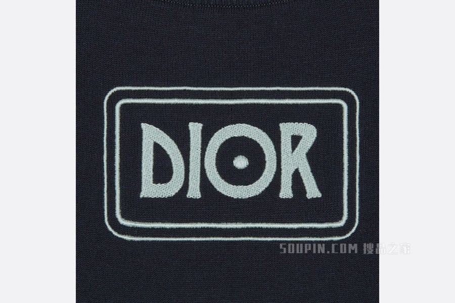DIOR AND JACK KEROUAC 短袖针织衫 蓝色棉质平纹针织面料