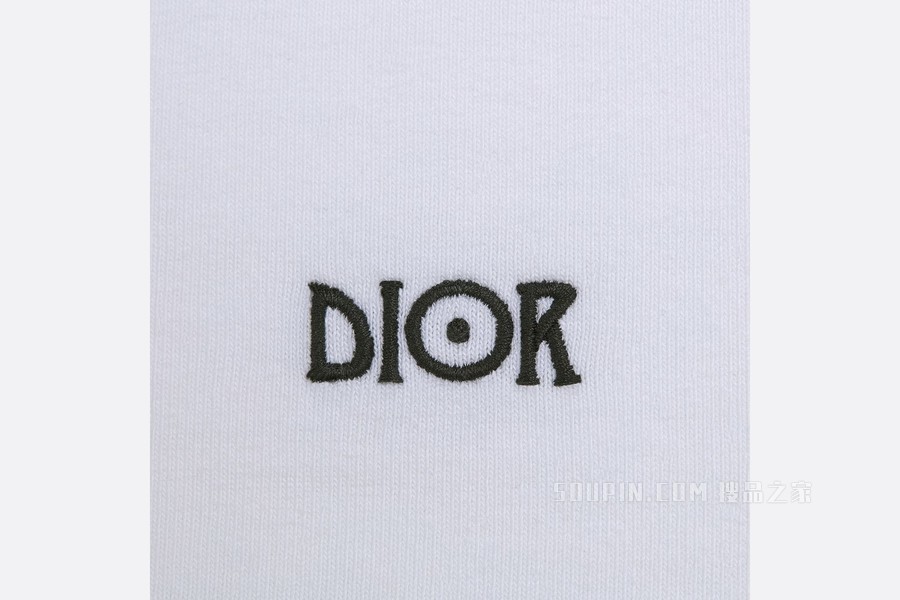 DIOR AND JACK KEROUAC 超大版型 T 恤 白色棉质平纹针织面料