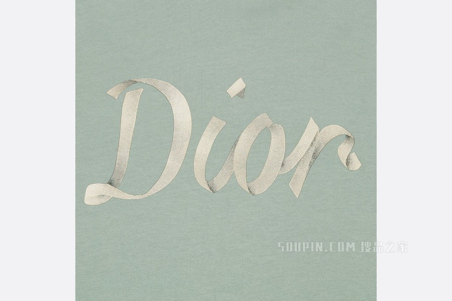 超大版型连帽运动衫 浅绿色棉质起绒面料