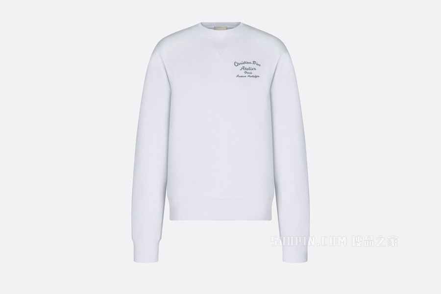 卫衣 白色棉质起绒面料“Christian Dior Atelier”标志