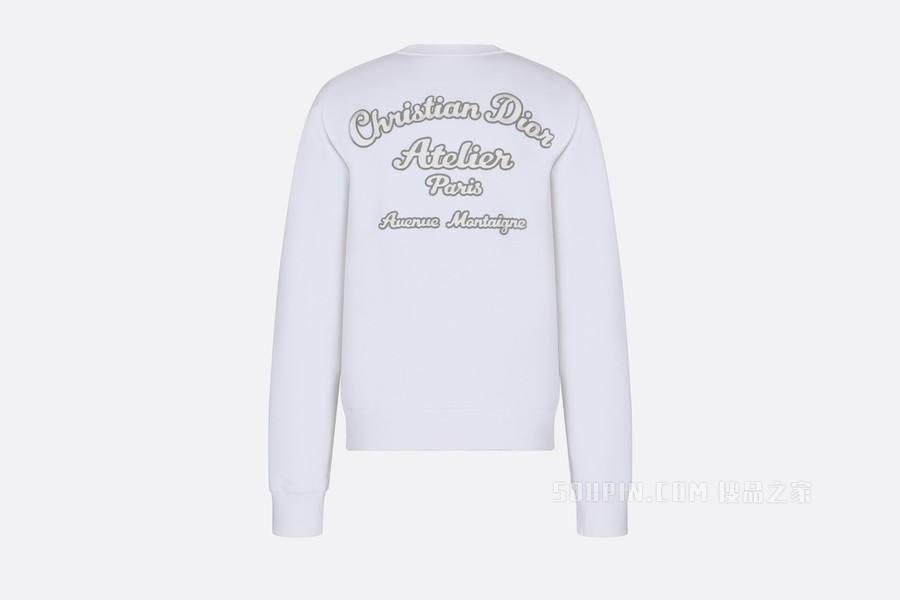 卫衣 白色棉质起绒面料“Christian Dior Atelier”标志