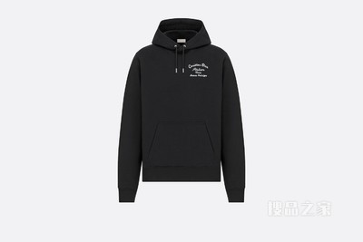 连帽运动衫 黑色棉质起绒面料“Christian Dior Atelier”标志