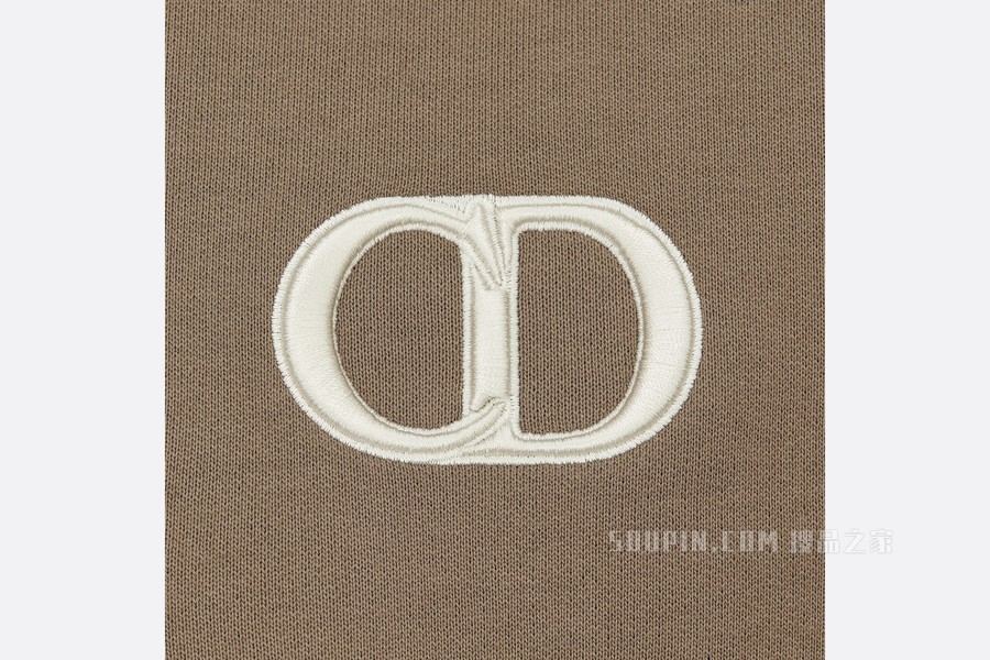 连帽运动衫 棕色棉质起绒面料“CD Icon”标志