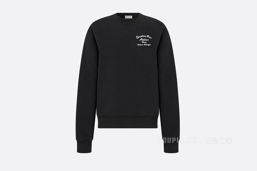 卫衣 黑色棉质起绒面料“Christian Dior Atelier”标志