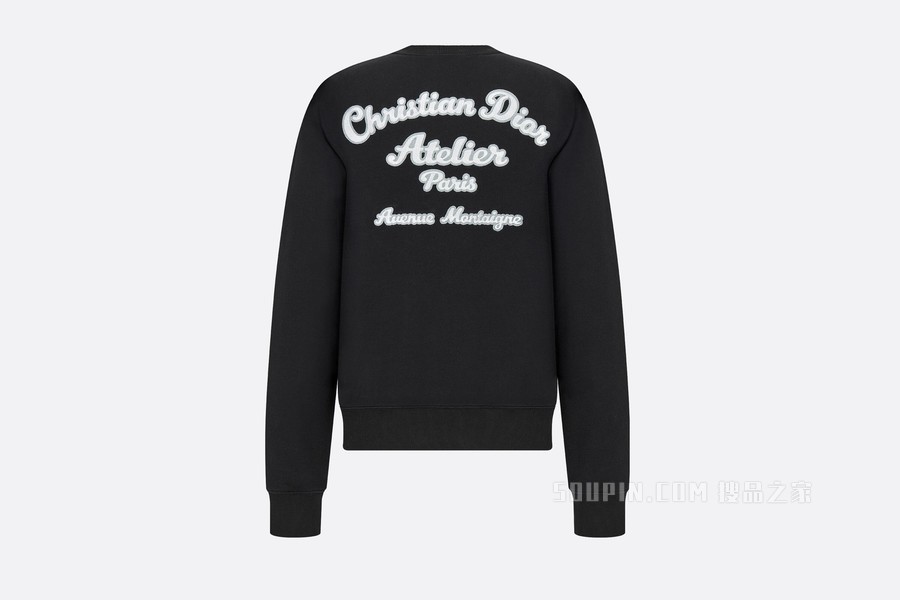 卫衣 黑色棉质起绒面料“Christian Dior Atelier”标志