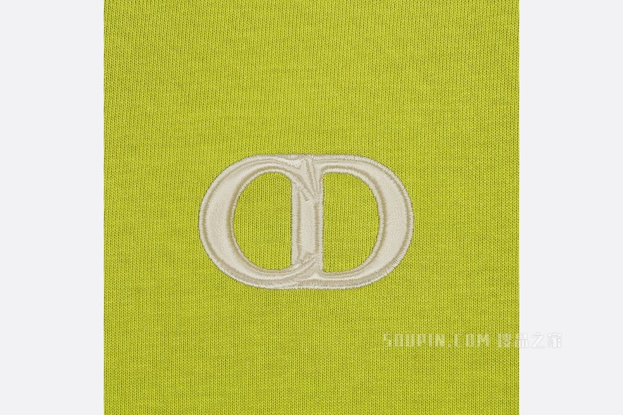 宽松版型 T 恤 绿色棉质平纹针织面料“CD Icon”标志