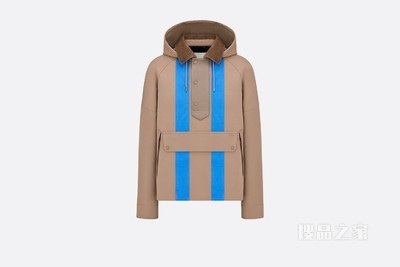 连帽厚夹克 棕色棉质帆布