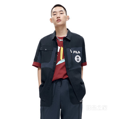 男子潮流时尚短袖衬衫