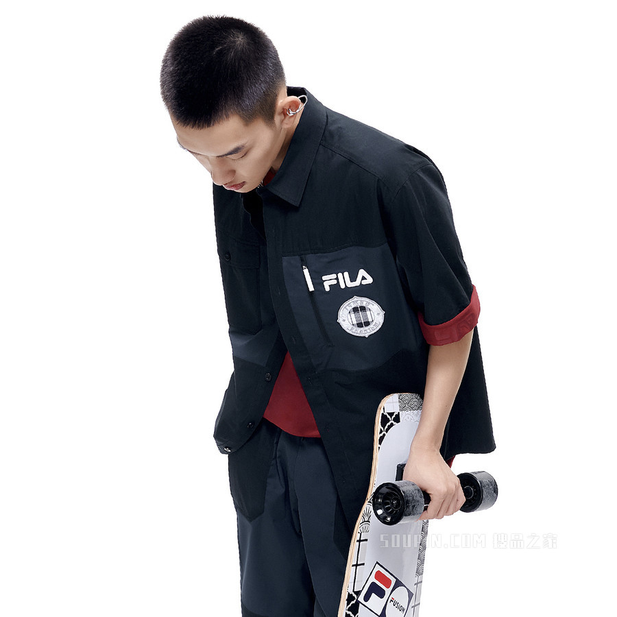 男子潮流时尚短袖衬衫